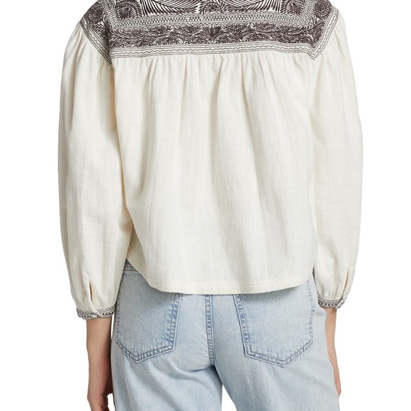 NWT Free People Embroidered Blouse - Picture 5 of 6